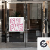 Girl Power - Lettering Raamsticker (Kantoordeur)