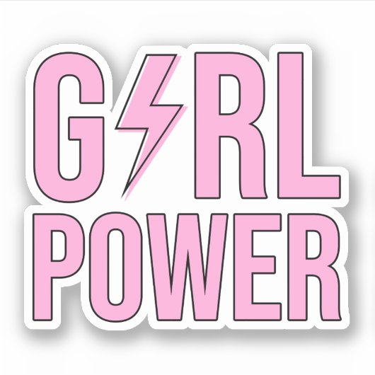 Girl Power Lightning Sticker (Voorkant)