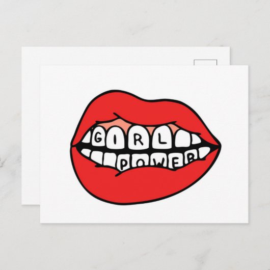 Girl Power Lips Briefkaart (Voorkant / Achterkant)