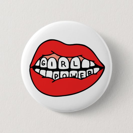 Girl Power Lips Ronde Button 5,7 Cm (Voorkant)