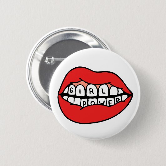 Girl Power Lips Ronde Button 5,7 Cm (Voorkant /achterkant)