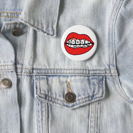 Girl Power Lips Ronde Button 5,7 Cm (In situ)