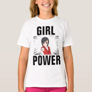 GIRL POWER MANGA ANIME T-SHIRS T-SHIRT