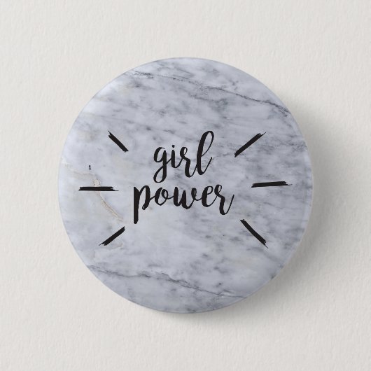 Girl Power Marble Ronde Button 5,7 Cm (Voorkant)