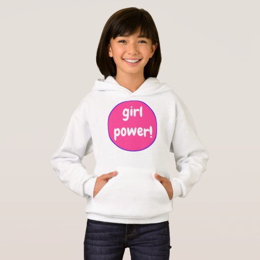 Girl Power on Pink and Paarse Hoodie Sweatshirt (Voorkant volledig)