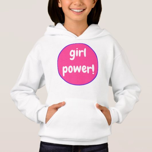 Girl Power on Pink and Paarse Hoodie Sweatshirt (Voorkant)
