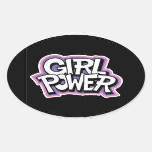 Girl Power Ovale Sticker