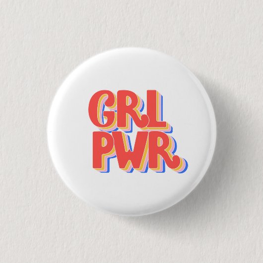 Girl Power Pin Ronde Button 3,2 Cm (Voorkant)