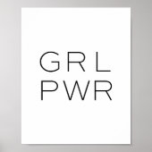 Girl Power Print, GRL PWR, feministische afdruk Poster (Voorkant)