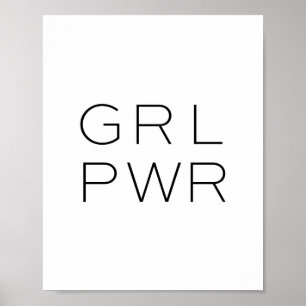 Girl Power Print, GRL PWR, feministische afdruk Poster