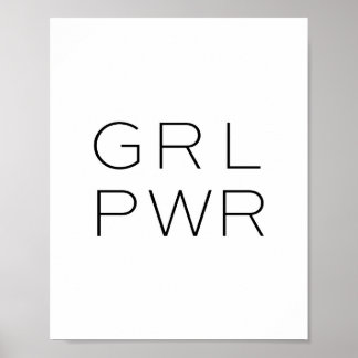 Girl Power Print, GRL PWR, feministische afdruk Poster