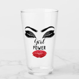 Girl Power Red Kiss Lips Makeup Vrijgezellenfeest Glas