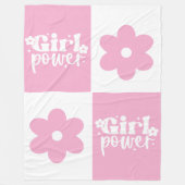 Girl Power Retro Flower Fleece Deken (Voorkant)