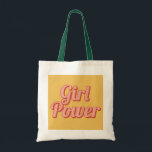 Girl Power Retro Gepersonaliseerd naam Canvas tas<br><div class="desc">Girl Power Retro Gepersonaliseerd naam Canvas tas</div>