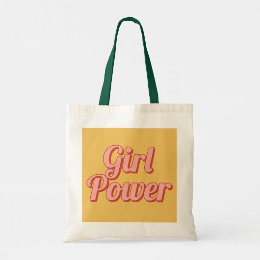 Girl Power Retro Gepersonaliseerd naam Canvas tas (Achterkant)