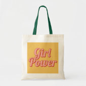 Girl Power Retro Gepersonaliseerd naam Canvas tas (Voorkant)