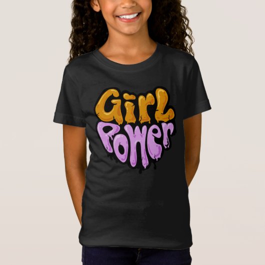 -Girl Power Retro Style T-Shirt (Voorkant)