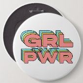 GIRL POWER RONDE BUTTON 6,0 CM (Voorkant /achterkant)