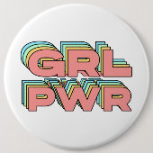 GIRL POWER RONDE BUTTON 6,0 CM (Voorkant)