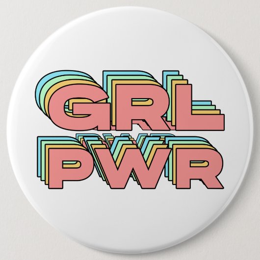 GIRL POWER RONDE BUTTON 6,0 CM (Voorkant)