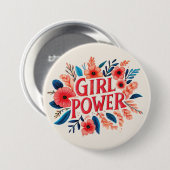 Girl Power Ronde Button 7,6 Cm (Voorkant /achterkant)