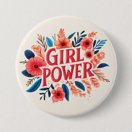 Girl Power Ronde Button 7,6 Cm (Voorkant)