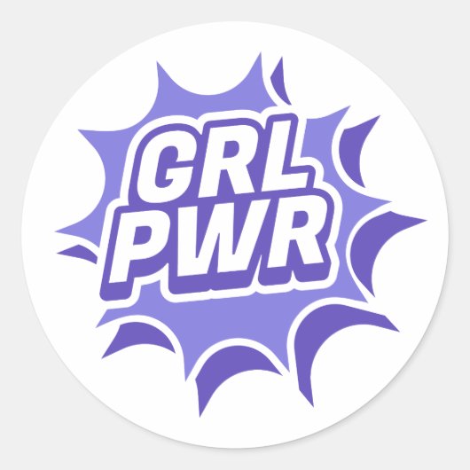 Girl Power Ronde Sticker (Voorkant)