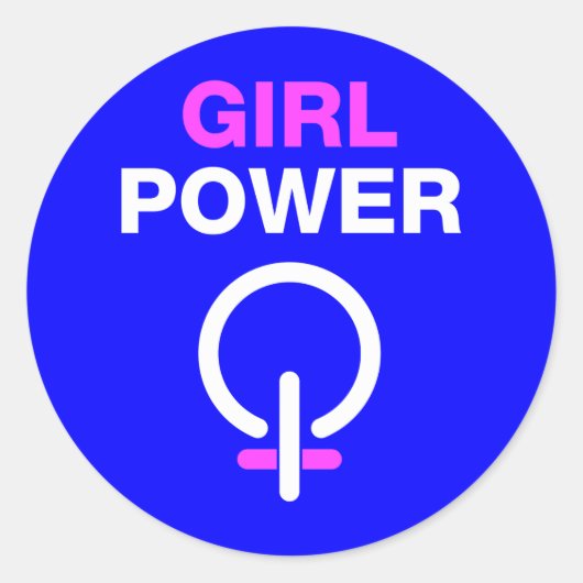 Girl Power Ronde Sticker (Voorkant)
