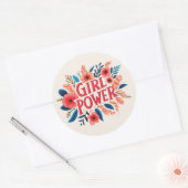 Girl Power Ronde Sticker (Envelop)