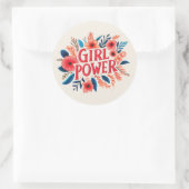 Girl Power Ronde Sticker (Tas)