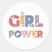 Girl Power Ronde Sticker (Voorkant)