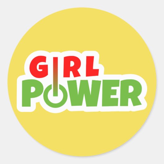 Girl Power Ronde Sticker (Voorkant)