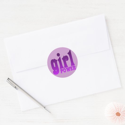 Girl Power Ronde Sticker (Envelop)