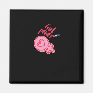 Girl Power Roze Feministische Sticker Magneet