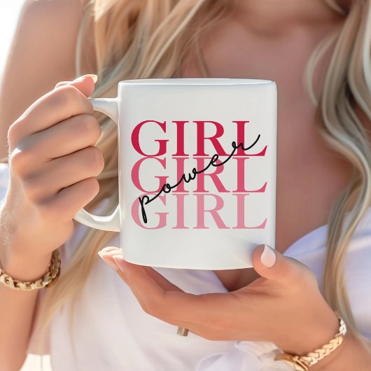 Girl Power | Roze Moderne Feminist Koffiemok