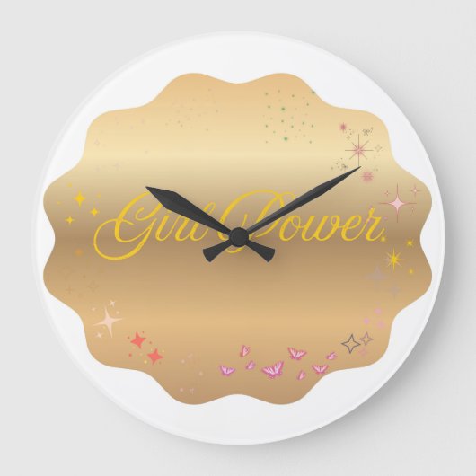 Girl Power Shape Grote Klok (Voorkant)