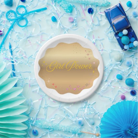 Girl Power Shape Papieren Bordje (Feest)