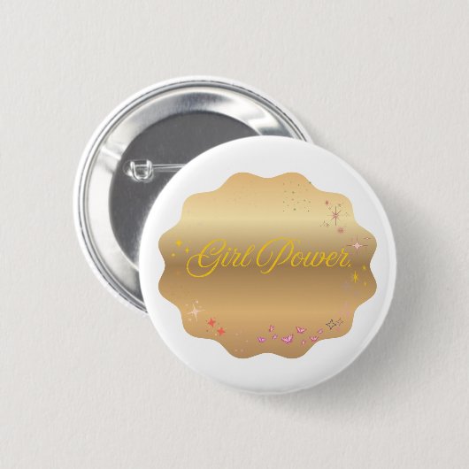 Girl Power Shape Ronde Button 5,7 Cm (Voorkant /achterkant)