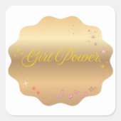 Girl Power Shape Vierkante Sticker (Voorkant)