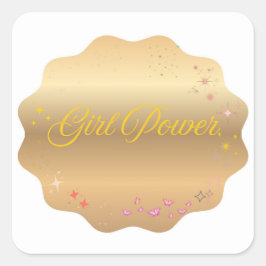 Girl Power Shape Vierkante Sticker