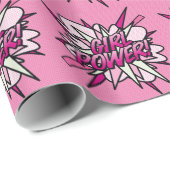 GIRL POWER Stripboek Pop Art Cadeaupapier (Rol Hoek)