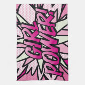 GIRL POWER Stripboek Pop Art Theedoek (Verticaal)