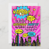 Girl Power Super Hero Comic Book Verjaardag Kaart (Voorkant)