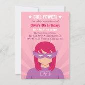 Girl Power Superhero Verjaardagsfeestje Bash Kaart (Voorkant)