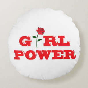 Girl Power T-Shirt - Geweldige Vrouwen Vrouw Femin Rond Kussen