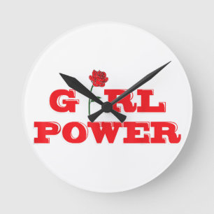 Girl Power T-Shirt - Geweldige Vrouwen Vrouw Femin Ronde Klok