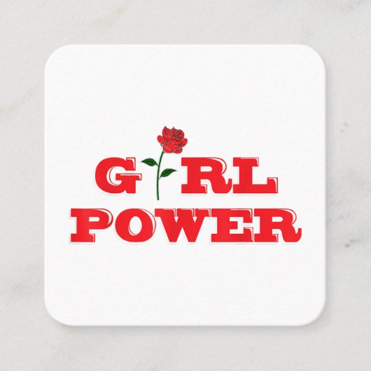 Girl Power T-Shirt - Geweldige Vrouwen Vrouw Femin Vierkante Visitekaartje (Voorkant)