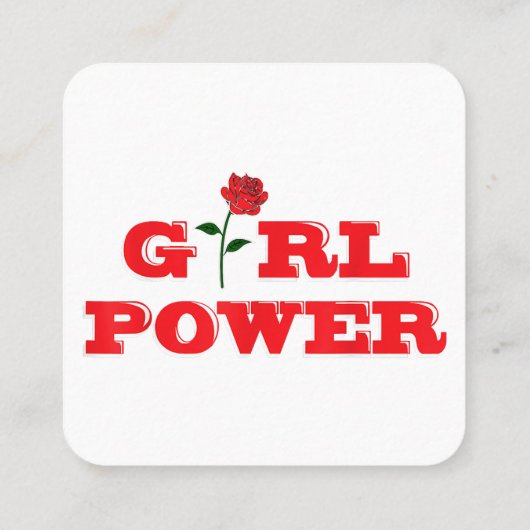 Girl Power T-Shirt - Geweldige Vrouwen Vrouw Femin Vierkante Visitekaartje (Achterkant)