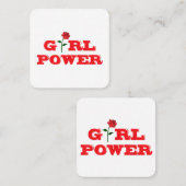 Girl Power T-Shirt - Geweldige Vrouwen Vrouw Femin Vierkante Visitekaartje (Voorkant / Achterkant)