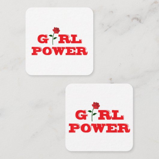 Girl Power T-Shirt - Geweldige Vrouwen Vrouw Femin Vierkante Visitekaartje (Voorkant / Achterkant)